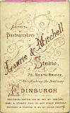 Lawrie & Mitchell  -  the back of a carte de visite