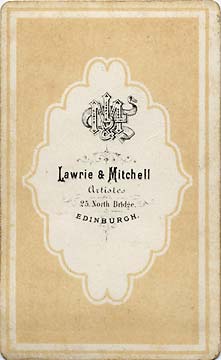 Lawrie & Mitchell  -  the back of a carte de visite