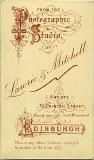 Lawrie & Mitchell  -  the back of a carte de visite