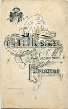 GR Mackay  -  Back of a carte de visite  -  Hats
