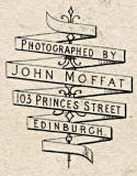 The back of a Moffat carte de visite  -  1861 to 1873  -  Ribbon
