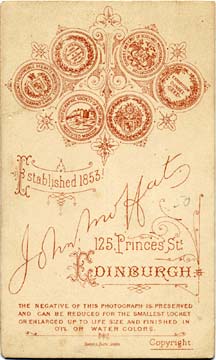 John Moffat - Carte de visite - 1882-86 - Back = "3 Medals"