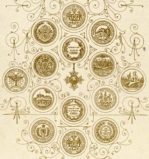 The back of a Moffat carte de visite  -  c1890 to 1897  -  Seven Medals