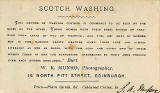 Scotch Washing  -  Text on the back of a carte de visite by WK Munro