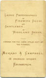 The back of a Carte de Visite by the Edinburgh photographers, Murray & Campbell