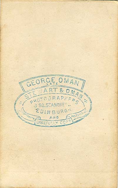 The Back of a Carte de Visite by George Oman  -   fishwife