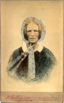 Hand-coloured carte de visite from the studio of John Pettigrew