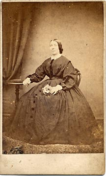 A carte de visite by the Edinburgh professional photographer John Ross  -  lady with large dress