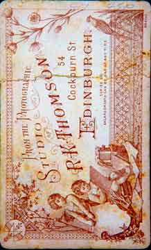 The back of a carte de visite by Robert Kemp Thomson