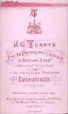 The back of a carte de visiet by James Good Tunny  -  1875-1886  -  girls