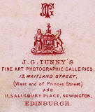 Zoom-in on the detail on the back of a carte de visiet by Tunny -  1888-1897  -  Lady with necklaces