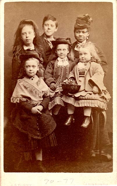 Carte de Visite by JG Tunny  -  Five of JG Tunny's Children and their Nanny