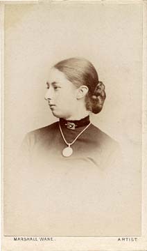 Carte de visite from the Edinburgh studio of Marshall Wane  -  Lady with Neclace and Bun