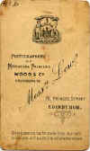 Carte de Visite (back)  -  Photographer: Wood & Co