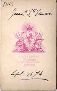 Yerbury  -  Carte de Visite  -  6  -  Back