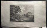 Dalhousie Castle  -  Engraving from "Beauties of England & Wales"
