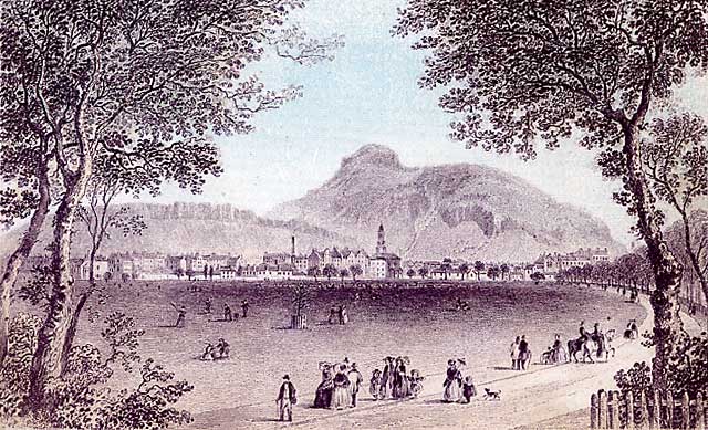 Engraving from Nelson's Pictorial Guide Books  -  Edinburgh from Calton Hill