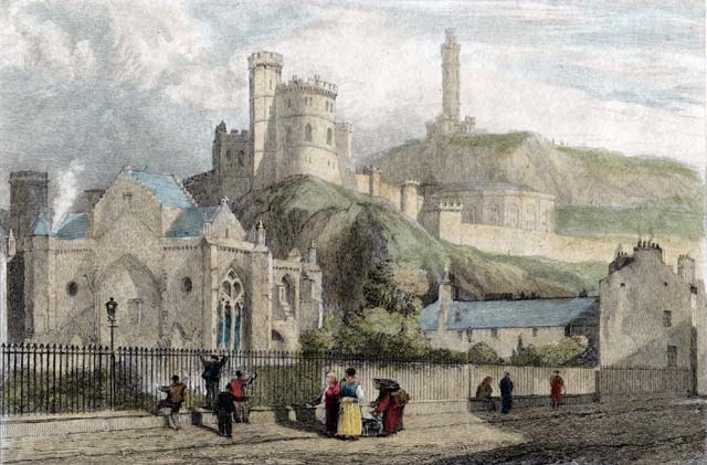 Engraving by Lizars after Ewbank  -  undated  -  Trinity College Church