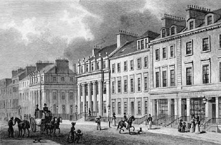 Engrving from Modern Athens  -  Buildings on the east side of St Andrew Square