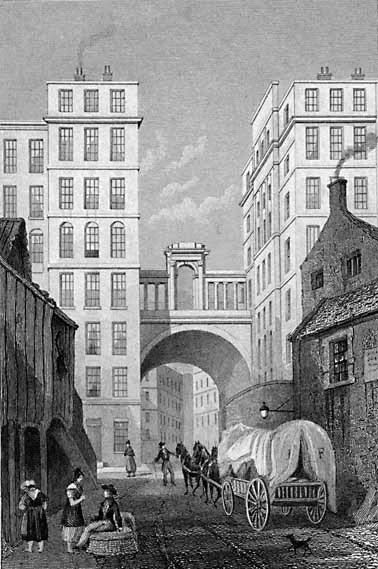 Engraving from Modern Athens - Regent Bridge