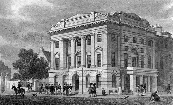 Engraving in 'Modern Athens' - Leith Town Hall