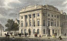 Engraving from 'Modern Athens'  -  hand-coloured  -  Leith Town Hall
