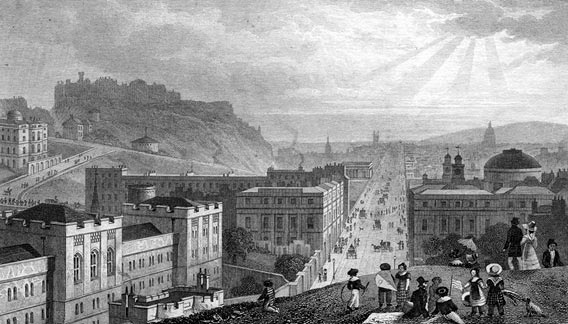 Engraving in 'Modern Athens  -  Edinburgh from Calton Hill