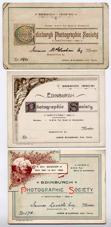 EPS Membership Cards - 1889-92
