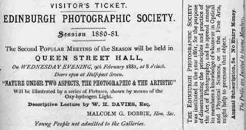 EPS Popular Meeting Ticket - 1880-81