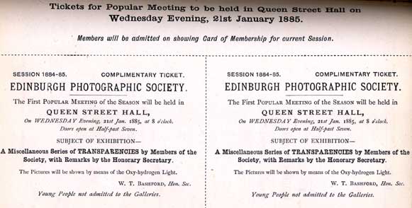 Tickets for EPS Popular Meeting - 21 January 1885