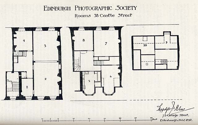 Edinburgh Photographic Society Premises - Plan of 38 Castle Street in 1892