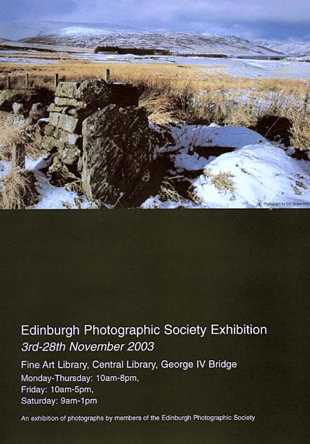 Exhibition of prints by Members of Edinburgh Photographic Society  -  in the Fine Arts Dept of Edinburgh Central Library, George IV Bridge, Edinburgh