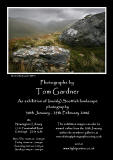 Poster for an exhibition of mainly landscape photography by Tom Gardner, Edinburgh Photographic Society