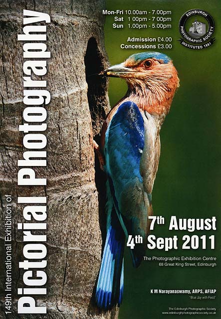 A poster for the EPS International Exhibition of Photography 2011, featuring a photo by KM Narayanaswamy, ARPS, AFIAP