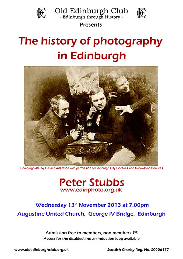 Poster for Old Edinburgh Club Lecture - December 2012