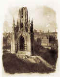 Hill & Adamson Calotypes - Edinburgh - The Scott Monument - under construction