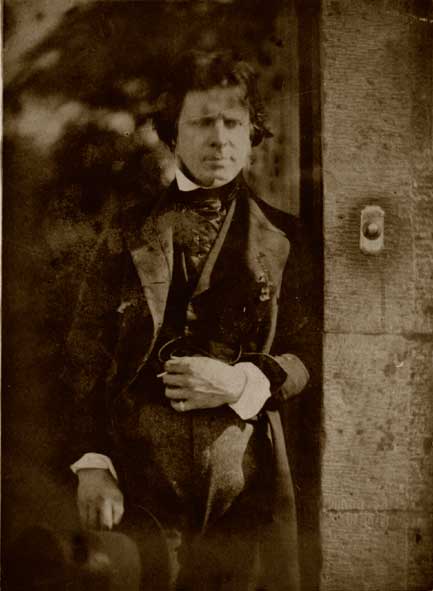 DO Hilll at the gate to Rock House - a calotype by Hill & Adamson