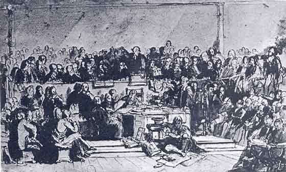 DO Hill -  First Assembly of the Free Church of Scotland  -  Sketch in ink