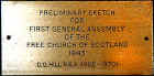 Plaque for sketch of The Disruption  -  by DO Hill