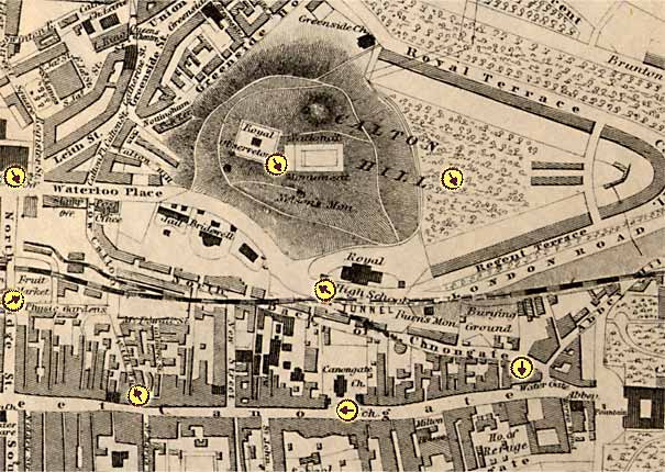 Central Edinburgh - east   -  Map for Begbie photos