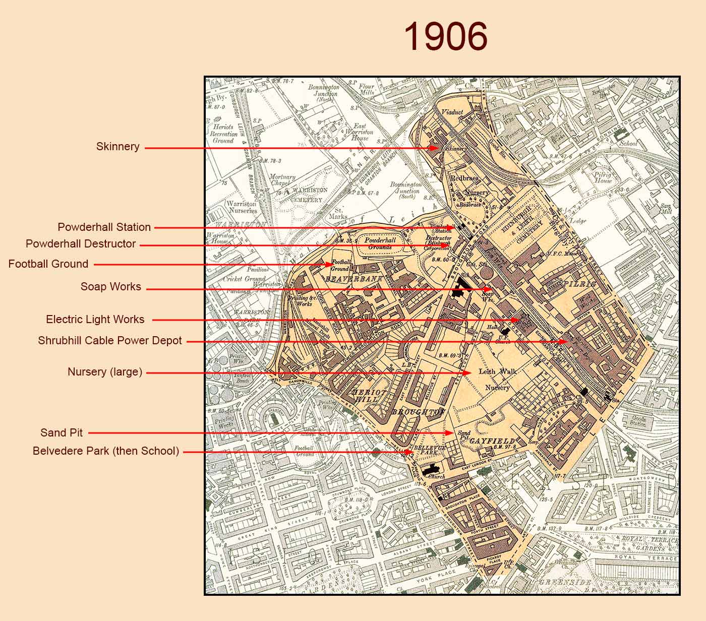 Broughton Ward (1995-2007)    -  1906 OS Map, 6 inch scale + comments