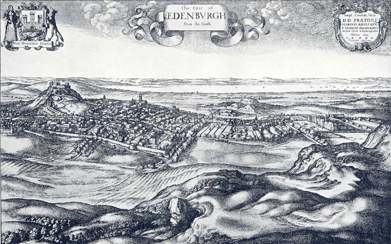 Edinburgh from the South, 1670  -  by Hollar