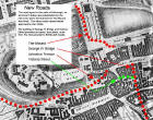 Edinburgh map, 1830 -  zoom-in to the area around Edinburgh Castle  -  with new roads shown and key added