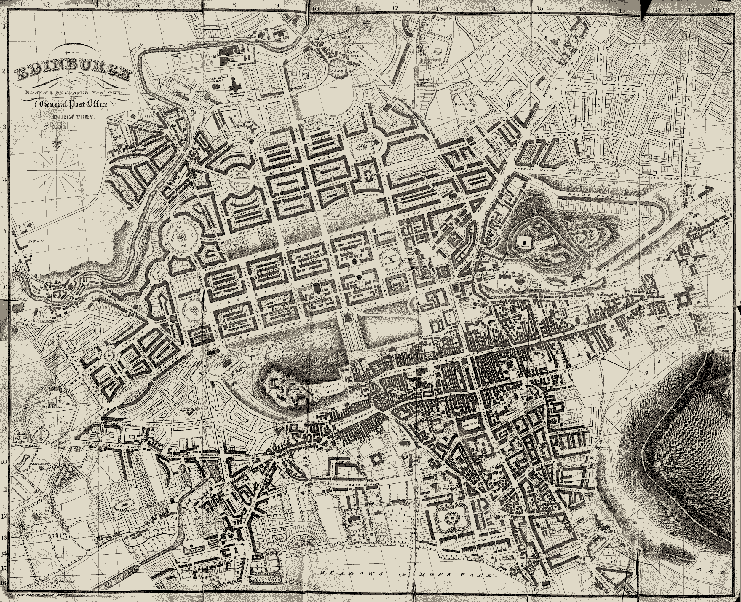 Edinburgh 1830 Map  -  Large