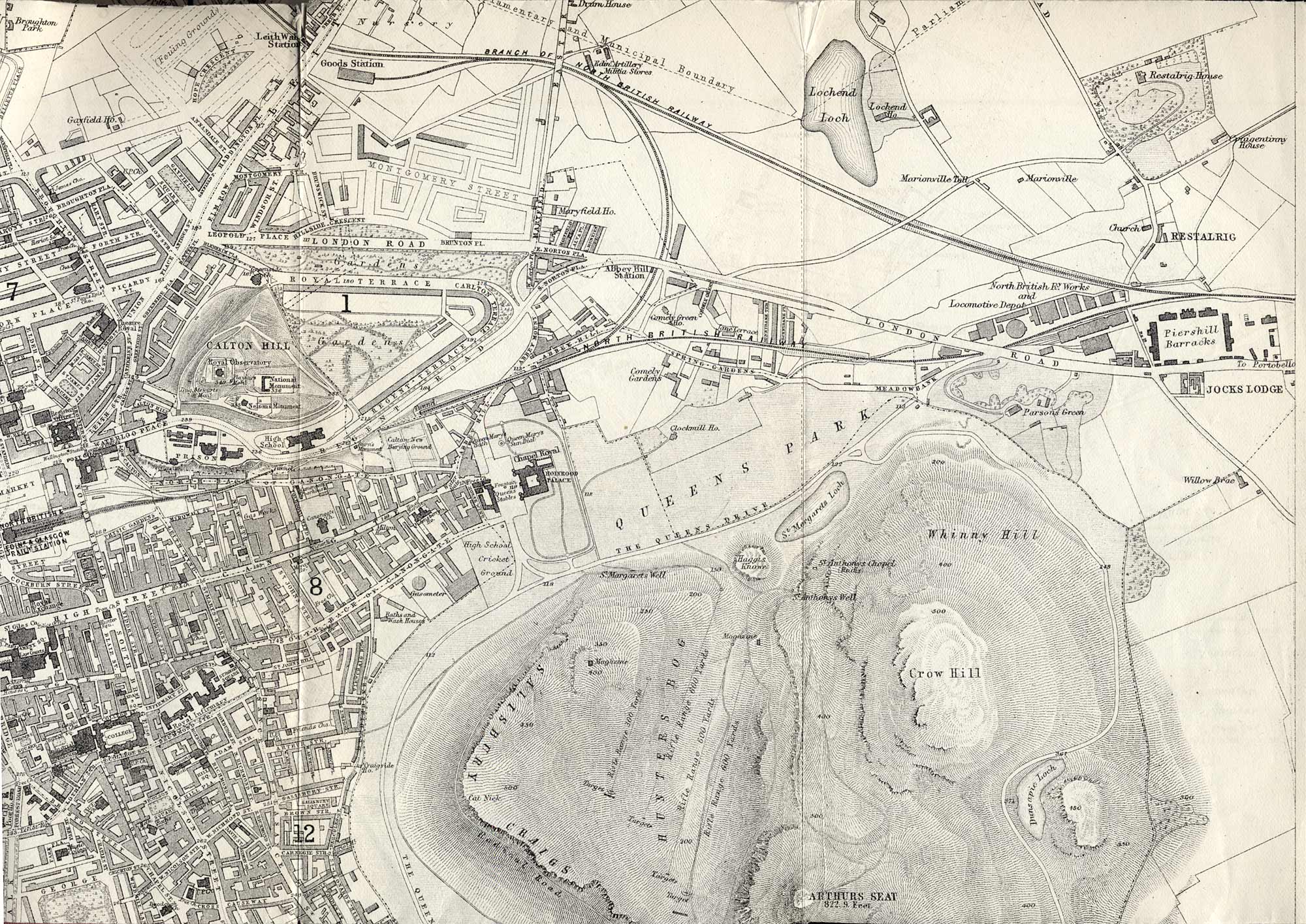 Map of Edinburgh and Leith. 1870  -  East Edinburgh Section