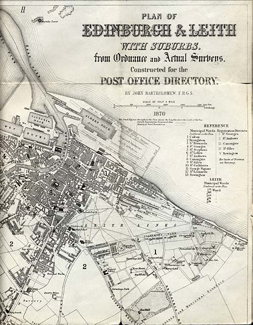 Map of Edinburgh and Leith. 1870  -  North-eastEdinburgh Section