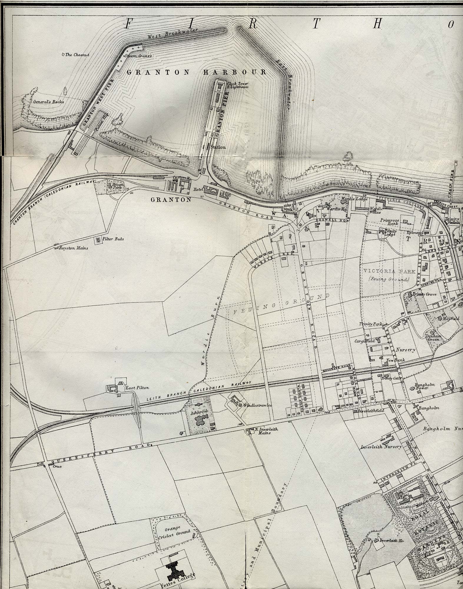 Map of Edinburgh and Leith. 1870  -  North-west Edinburgh Section