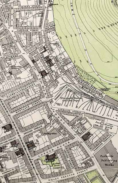 Edinburgh Old Town  -  Extract from a Bartholemew Map, 1891  -  St Leonard's