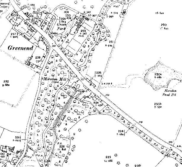 Map extract 1914 - Greenend and Moredun Mill