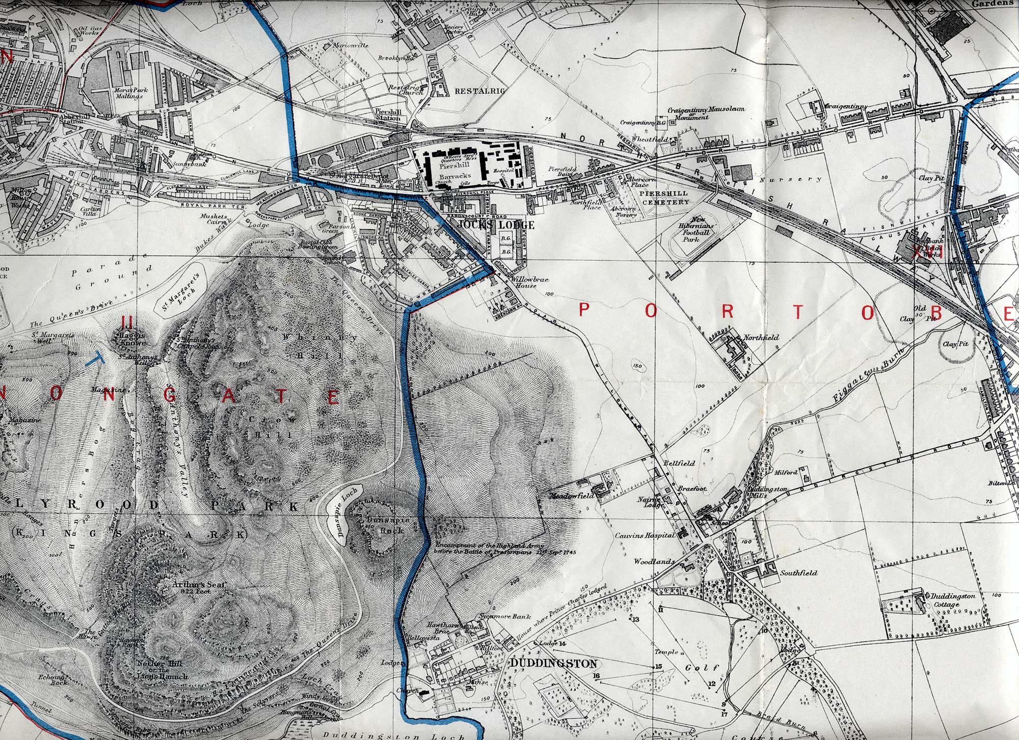 Edinburgh and Leith map, 1915  -  East Edinburgh section